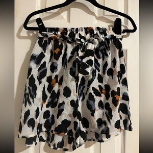 Animal Print silk stretch shorts